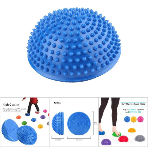 Masaje De Pies Hemisferio Equilibrio Ejercicio Bola Con Púas Color Azul