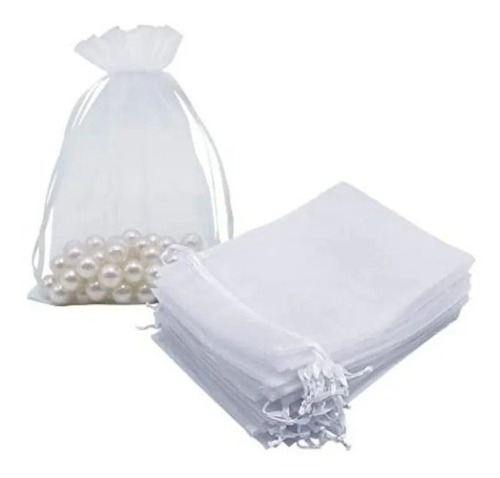 Bolsita Organza Blanca Mini 9x7 Cm 25 Unidades