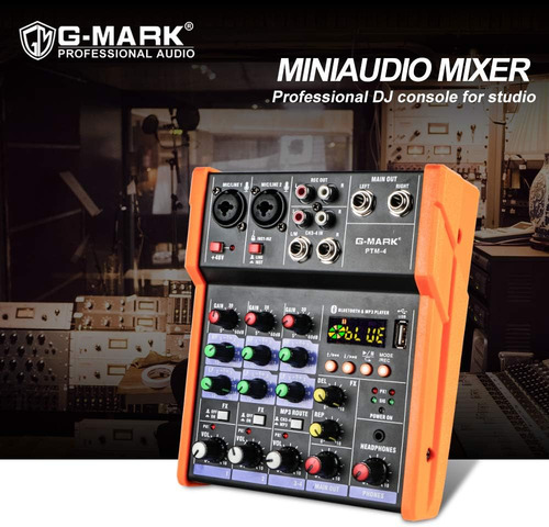 Mezclador Analógico Audio 4 Canales Dj Audio Mixer Bluetooth