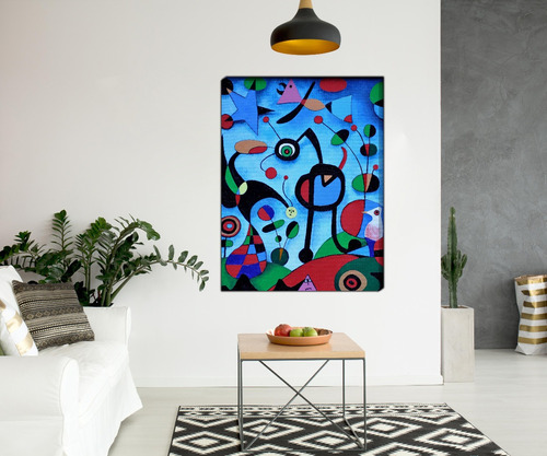 Cuadro Moderno Bastidor Canvas Joan Miró El Jardin 100x130cm