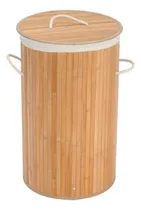 Comprar Canasto Cesto Bambú Redondo Ropa Tapa Lavadero