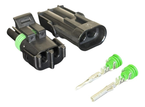 Conector Delphi 2 Vias Selado Série 2.5 10 Pares Automotivo Preto