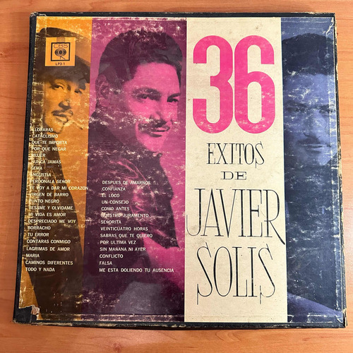 Disco Lp Javier Solís 36 Éxitos Album Triple