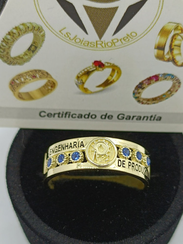Anel De Formatura Engenharia Produçao Ouro 18k