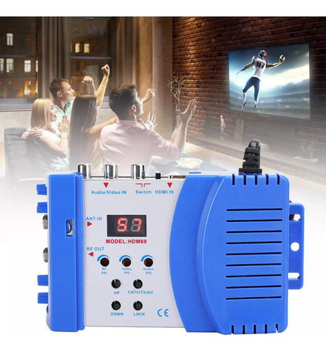 Modulador Digital Hdm69 Rf Hdmi Conversor Av Para Rf Vhf Uhf