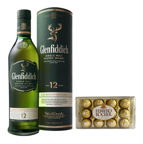 Whisky Glenfiddich 12 Anos Single Malt + Ferrero Rocher X12