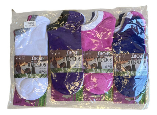Pack 12 Calcetines Tobilleras Mujer Algodón Corto Liso