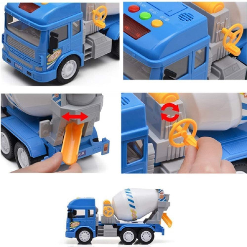 Camion Mezclador Construccion Carrito Friccion Luz Y Sonido Color Multicolor