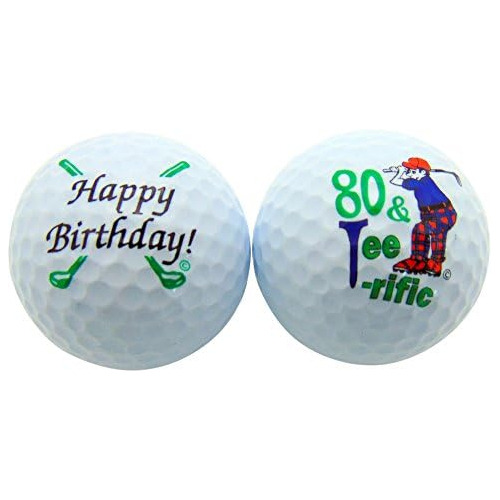 Juego De 2 Pelotas De Golf 80 Cumpleaños Y Felices Och...
