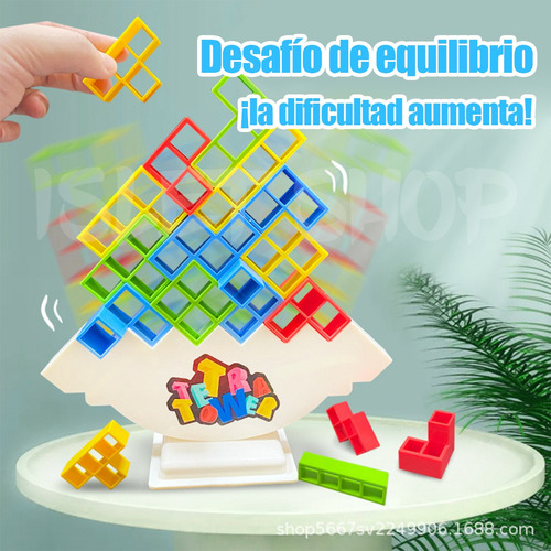 Juego Para Niños, Juego De Equilibrio Con Bloques De Constru