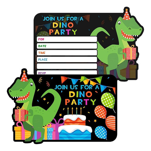 Tarjetas De Invitación A Fiestas De Cumpleaños De Dinosaurio