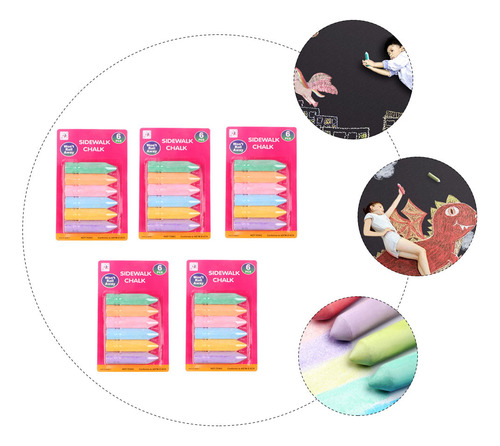 Lápices De Colores Pastel, Tizas De Colores Grandes, 5 Juego