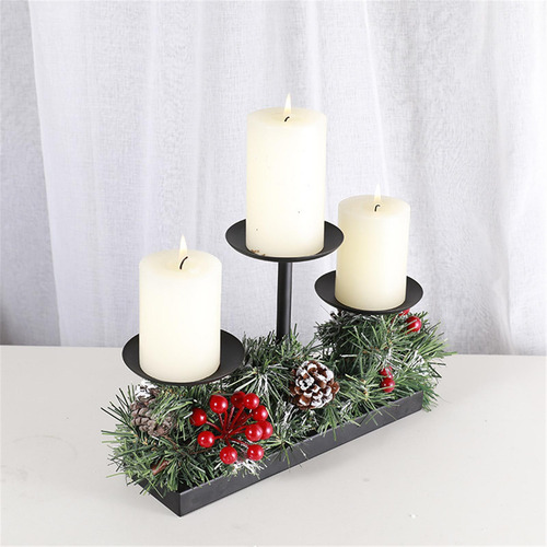 Portavelas De Navidad Candelero De Metal Para El Hogar Con L