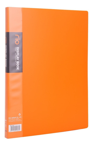 Carpeta Con 20 Folios Fundas Tamaño A4 Naranja Deli Febo