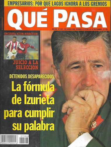 Revista Qué Pasa 1526 / 8 Julio 2000 / D D D D E Izurieta (Usado)