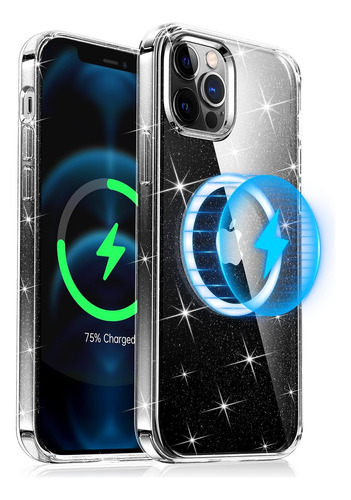 Funda Meifigno Para iPhone 12 Pro Max Glitter Clear