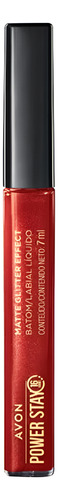 Labial Liquido Matte Con Glitter 16h Power Stay Avon 6ml