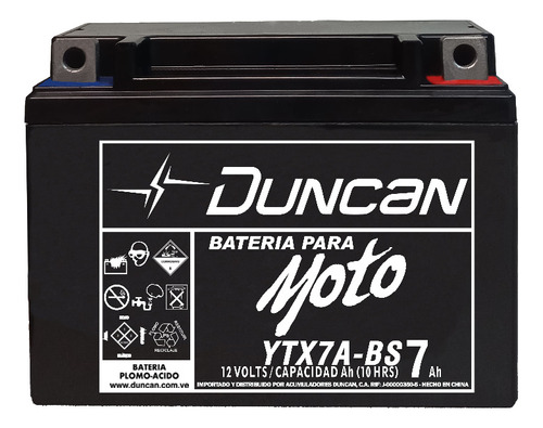 Batería Duncan Moto Ytx7a
