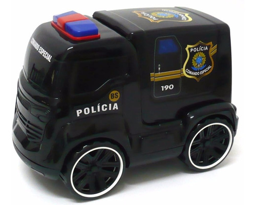 Carrinho Truck Polícia Bs Toys Comando Especial Preto Menino