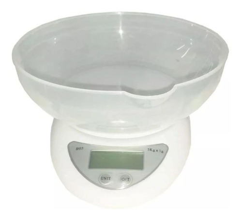 Balança Digital De Cozinha 5kg Com Vasilha 800ml Precisão Capacidade máxima 5 kg Cor Branco