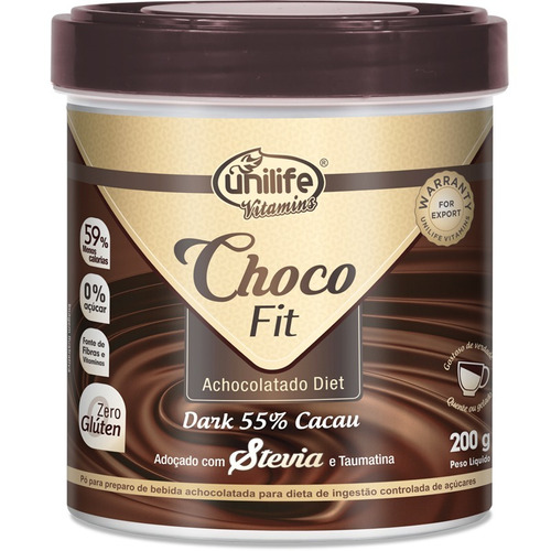 Choco Fit Achocolatado Diet Soluvel Unilife 200g