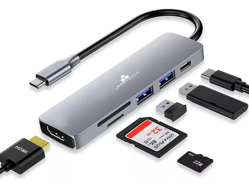 Hub Adaptador Usb Tipo C 6 En 1 Para Mac Macbook Windows