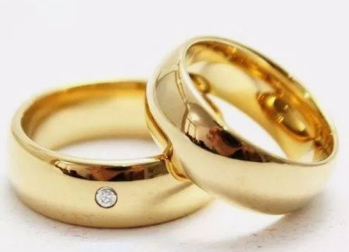 Par Argolla De Boda En Oro De 14k Confortsólidas Macizas 8mm