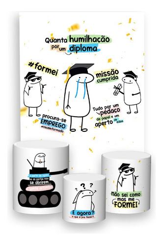 Painel Vertical + Trio De Capas - Flork Formatura Diploma 10