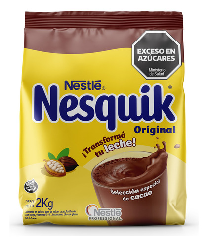6 Bolsas Nesquik X 2 Kg, Polvo Chocolatado, Cacao En Polvo