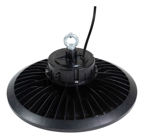 Lampara Colgante Luz Led Campana Industrial Galpón/depósito Estructura Negro C/apertura 120