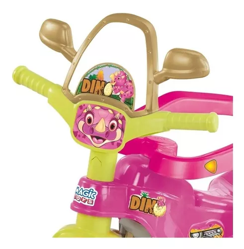 Motoca Triciclo Magic Toys Tico Tico Suporte Pés Brinquedo - Rosa - Rosa