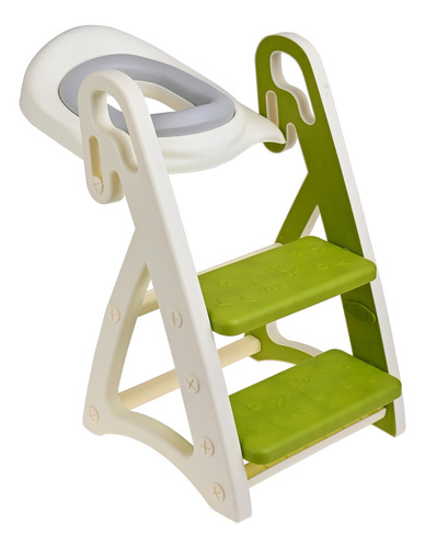 Asiento Entrenador Baño Inodoro Niños Escalera Plegable Eke Color Verde 8061