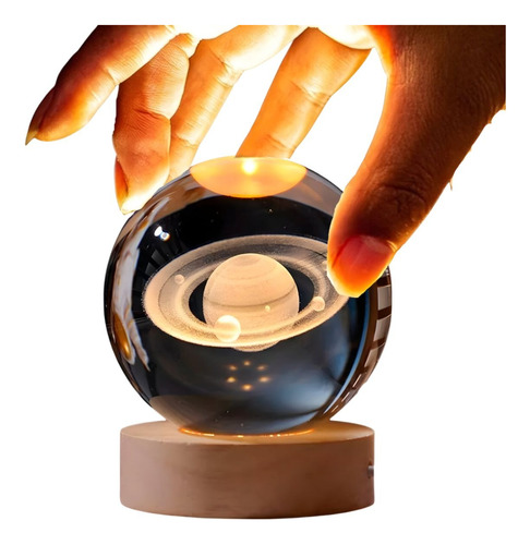 Esfera Con Diseño 3d Lampara De Luz Led Diseño Saturno