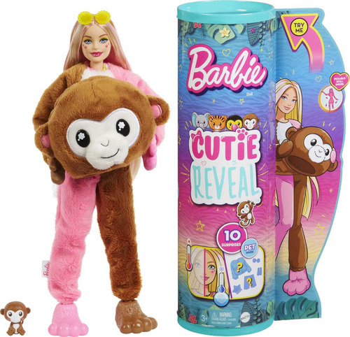 Barbie Muñeco De Moda Cutie Reveal, Disfraz De Peluche De .