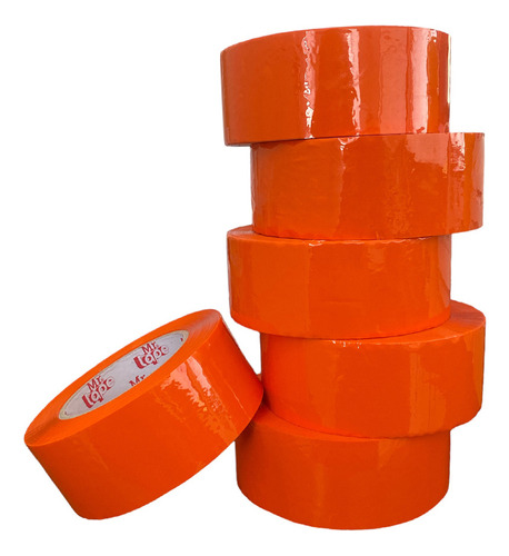 Cinta Adhesiva Empaque Naranja Mr Tape 48mmx150m 6 Piezas