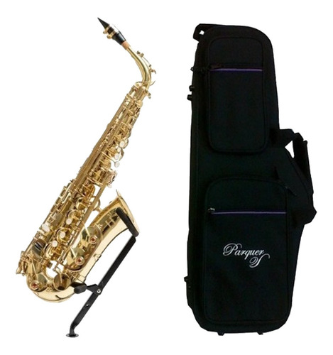 Saxo Alto Custom Dorado Parquer + Estuche + Accesorios Cuota