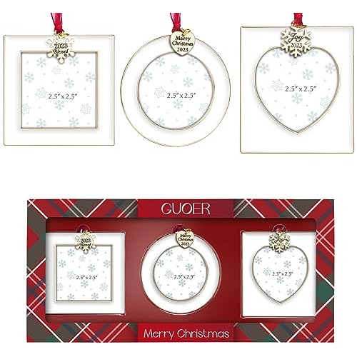 Conjunto De 3 Adornos De Árbol De Navidad Marco De Fot...