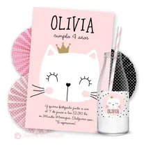 Comprar Kit Imprimible Gatita Princesa Candybar Invitación Fiesta