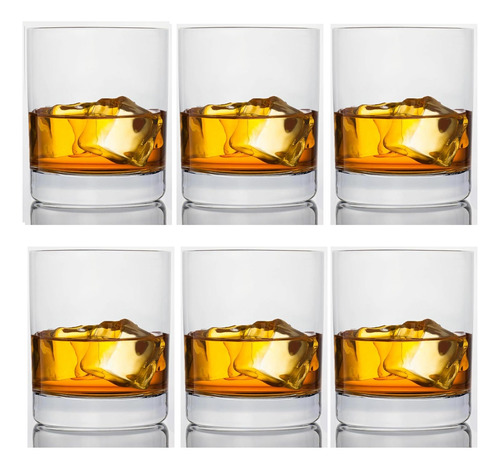 Juego De 6  Es Vasos De Whiskey De Cristal De Fabricaci...