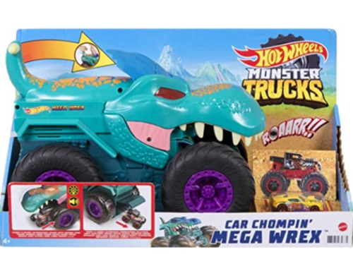 Hotwheels Monster Truck Devorador De Autos Mega Wrex