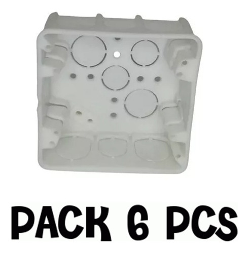 Cajetin Plástico 4x4 Blanco  3/4 - 1/2 Pack 6 Pcs
