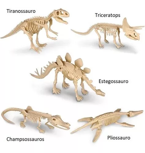 Jogo de dinossauro fossil para escavar como um paleontóris com 5