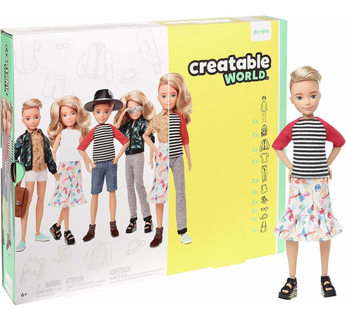 Boneco Creatable World Sem Gênero Loiro Ondulado Mattel Top