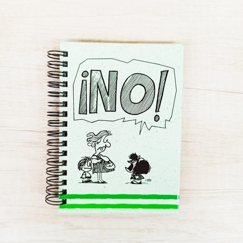 Cuaderno A6 Rayado Mafalda Protesta - No! - Tapa Dura Color Blanco