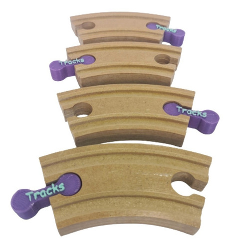 Imagen 3 de 8 de Tramos Vias Madera 8 Curvas Compatible Trencity/ Brio / Hape