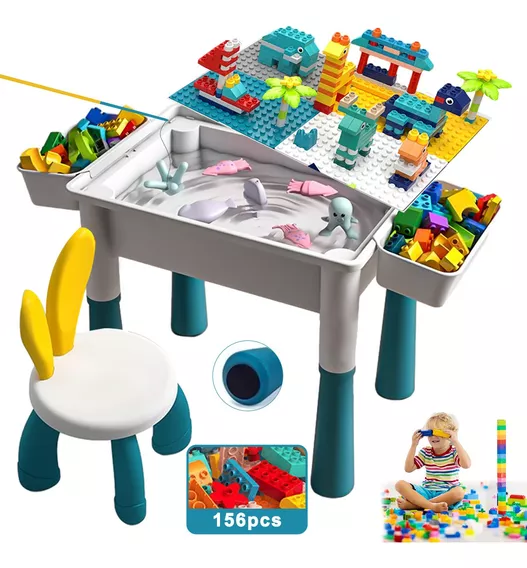 Mesa Infantil De Bloques De Construcción De 74 Cm Con Sillas