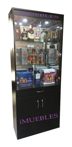 Vitrina, Mueble Aparador Sala, Bar, Luces Led Melamina