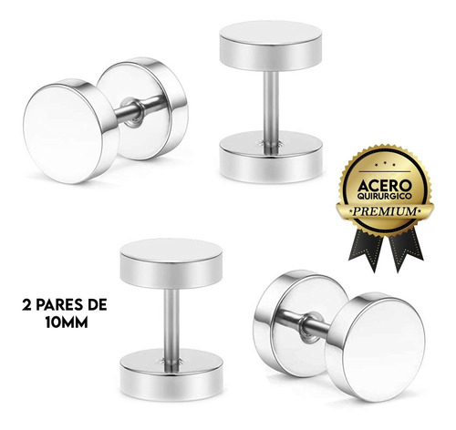 4 Falsos Expansores Piercing Acero Quirurgico Varios Modelos Pack Promo