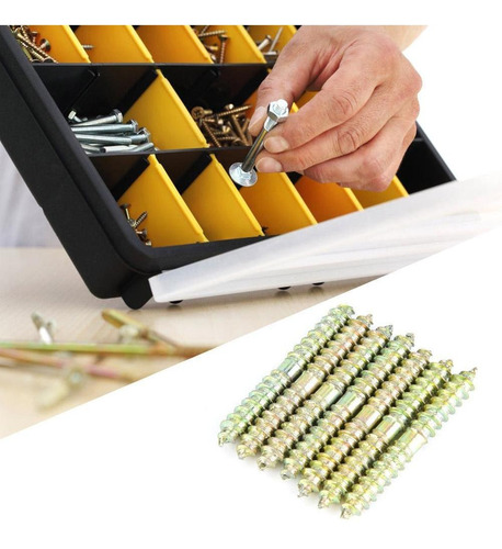 Conector De Muebles De Madera Con Extremos Roscados 20 Uds.