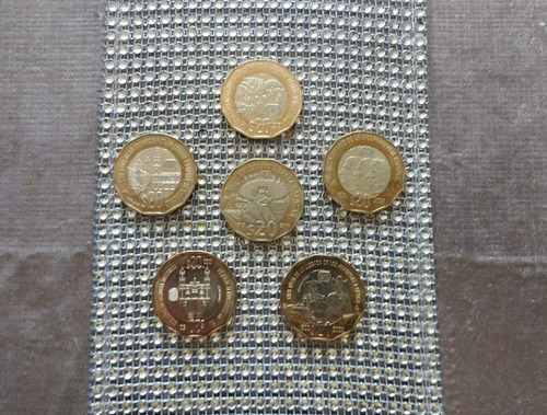 Lote De 6 Monedas Conmemorativas 20 Pesos Varios Modelos 